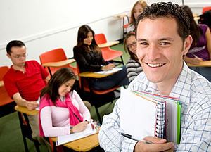 Russian language teacher in classroom